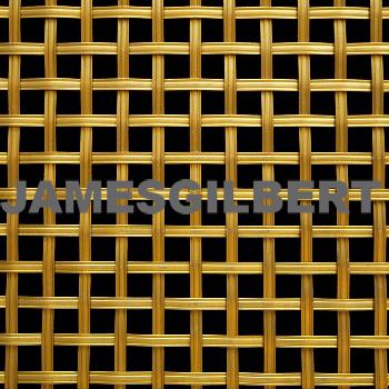 Handwoven Brass Decorative Grille with 5mm Reeded Wire and 10mm Square Aperture
